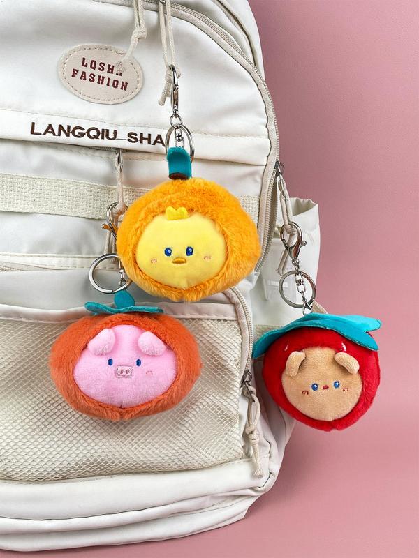 Cute Cartoon Pig & Chicken & Bear Design Plush Toy Pendant, Soft Bag Charm for Women & Men, Bag Decoration for Backpack, Car, Keychain