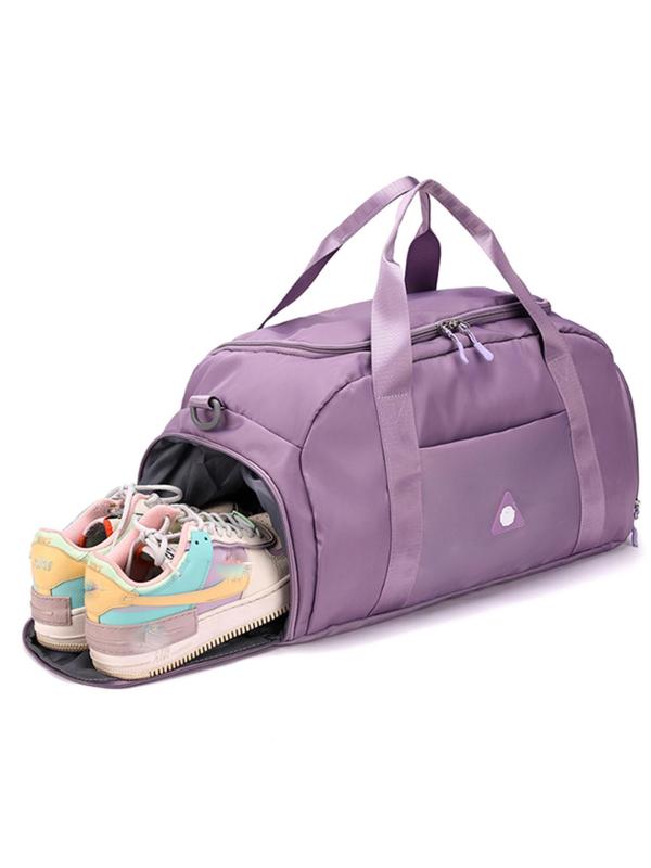 Large Capacity Travel Bag with Independent Shoe Compartment, Lightweight Zipper Tote Bag, Casual Versatile Travel Bag for Women & Girls