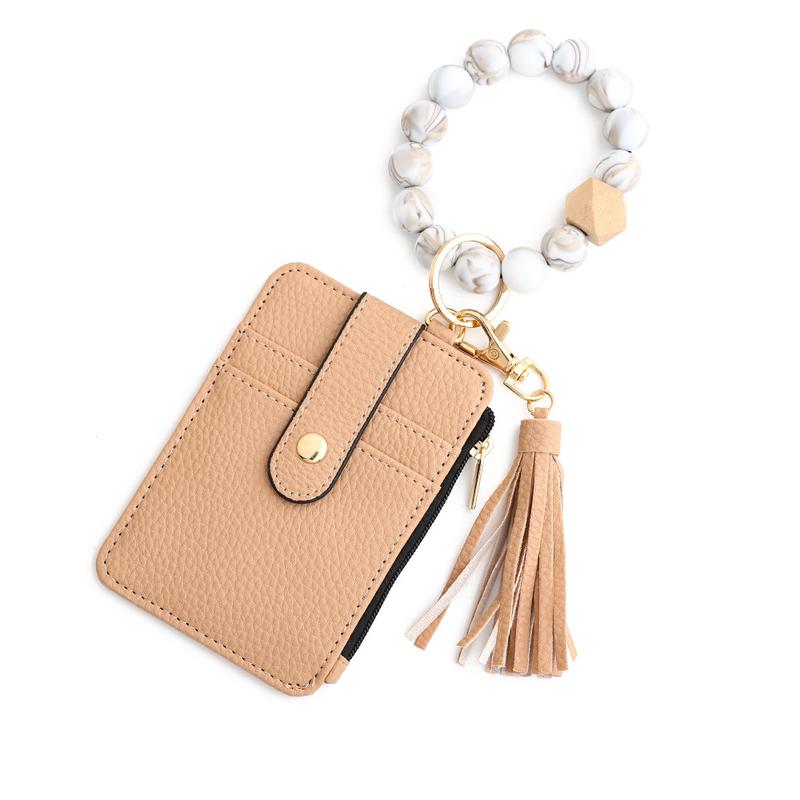 24 Ornament Document Package Folded Card Holder Silica Gel Bracelet Bracelet Keychain Leather Wallet