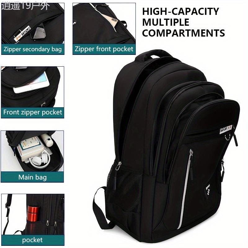 Large Capacity Waterproof Laptop Men's Travel Backpack for Middle School, High School, and College Students