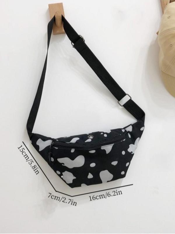 Women's Casual Chic Cow Pattern Zip Fanny Bag