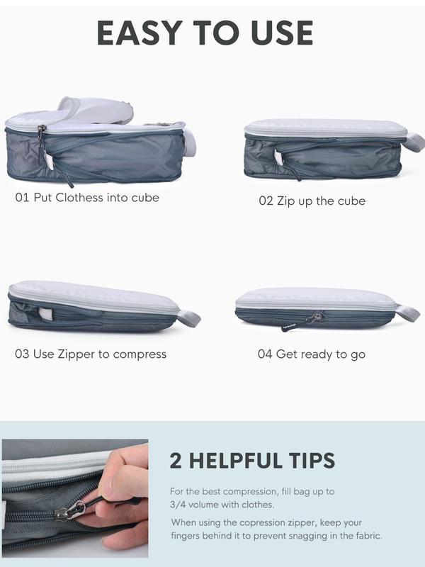 Mesh Travel Compression Storage Bag, 5pcs set Travel Organizer, Travel Storage Bag, Luggage Organizer Bag for Travel Accessories