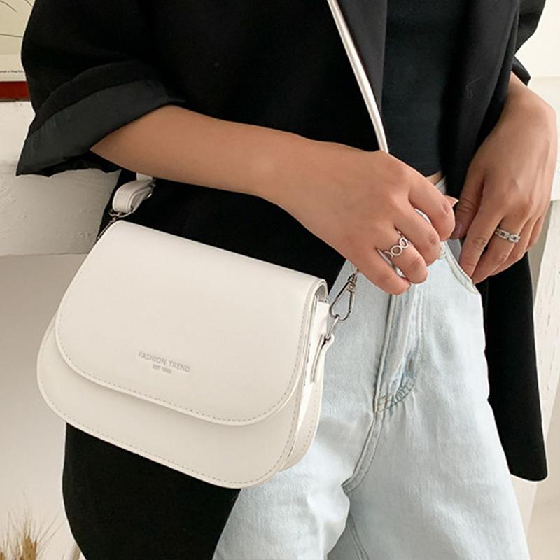 Women's Fashion Shoulder Bag Mini Letter Pattern Crossbody Bag Chic Saddle Bag Convenient Purse for Daily Use