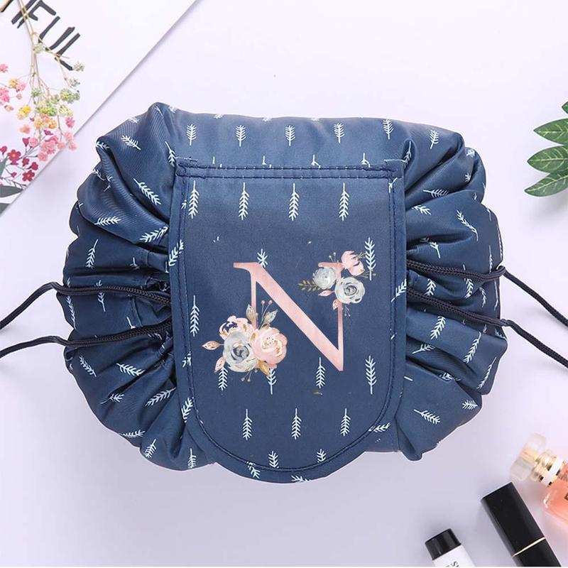 Letter Pattern Makeup Bag, Large Capacity Cosmetic Storage Bag, Portable Make Up Organizer Pouch for Skin Care & Toiletries, Christmas Gift