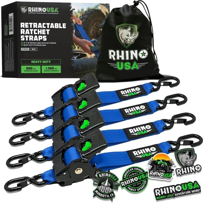 Rhino Auto Securing Straps - Ratchet Straps for Secure Carrying and Transport