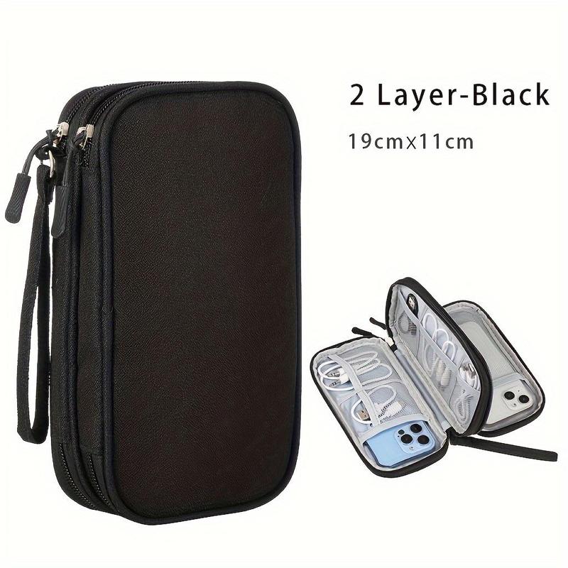 Travel Electronics Storage Bag, 1 Count Waterproof 1-layer 2-layer Storage Bag, Perfect for U Disk, Hard Disk, Headphone, and Power Bank