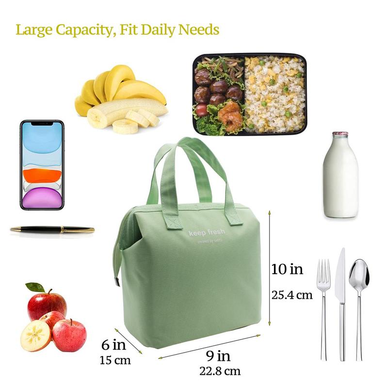 Large Capacity Lunch Bag, Portable Insulated Bento Bag, Kitchen Accessories, Kitchen Gadget, Lunch Box Storage Bag for Office School, Travel Essentials, Summer for Gift, Kitchen Gadgets 2024