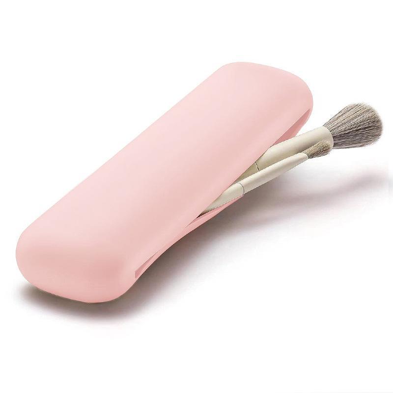 Silicone Cosmetic Case, Portable Makeup Brush & Eyebrow Pencil Storage Bag, Dustproof Makeup Tool Organizer Pouch