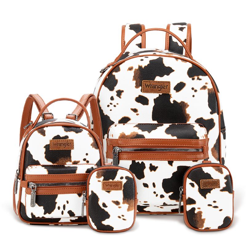 Wrangler-- Moo Moo Cow Print 2 Backpack Set