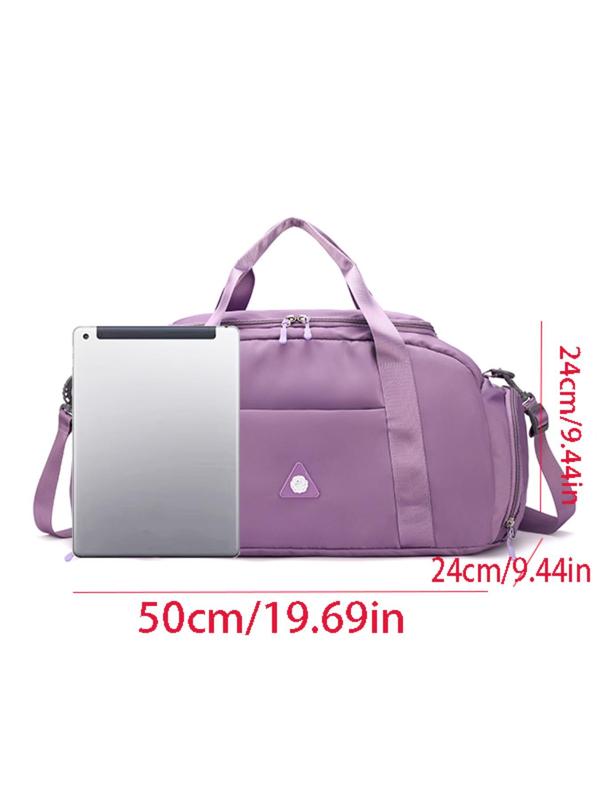 Large Capacity Travel Bag with Independent Shoe Compartment, Lightweight Zipper Tote Bag, Casual Versatile Travel Bag for Women & Girls