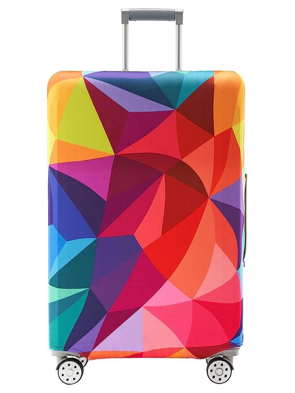 Colorblock Pattern Travel Luggage Cover, Elastic Dust Cover for Men and Women, Fashionable Luggage Cover for Trolley Suitcases