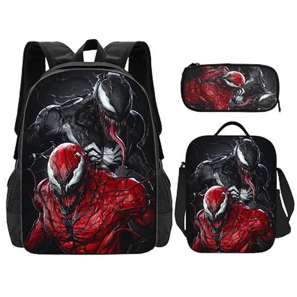 Venom Backpack Cute Backpack Bookbag Casual Lightweight Laptop Backpacks Full Print Backpacks Multifunctional Backpack with Zip Front Pocket