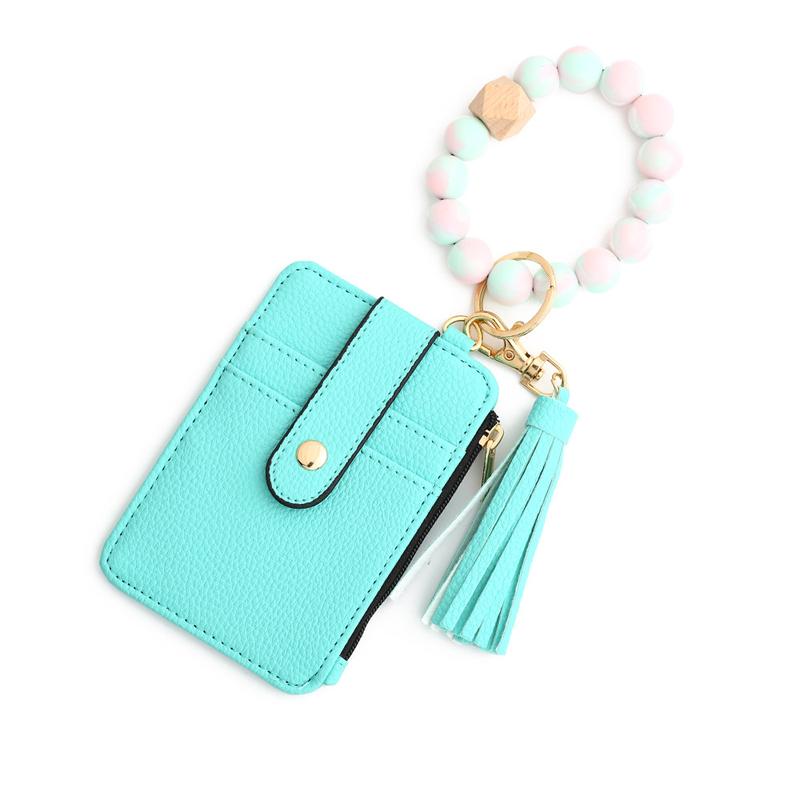 24 Ornament Document Package Folded Card Holder Silica Gel Bracelet Bracelet Keychain Leather Wallet