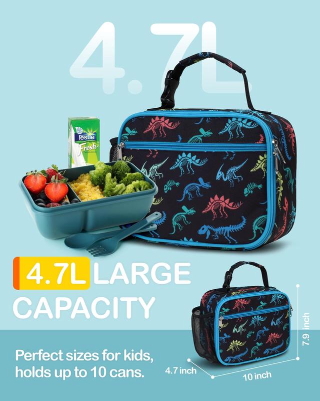 Insulated Lunch Box for Kids Boys Girls School Lunch Bags Reusable Cooler Thermal Meal Tote for Picnic