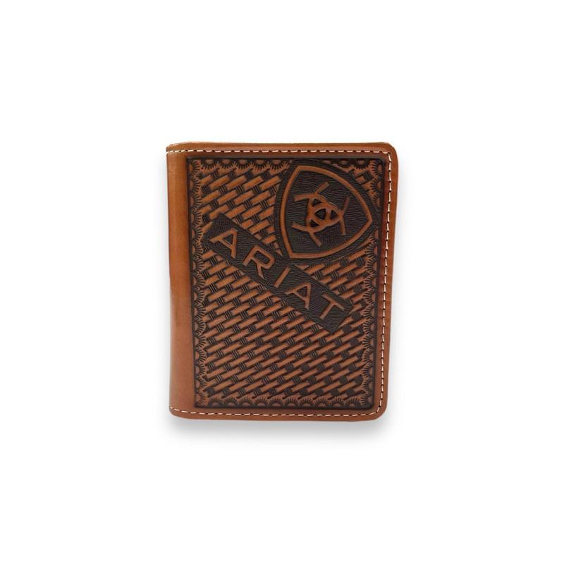 Men's Bi-Fold Flipcase Wallet - Sunburst Basketweave