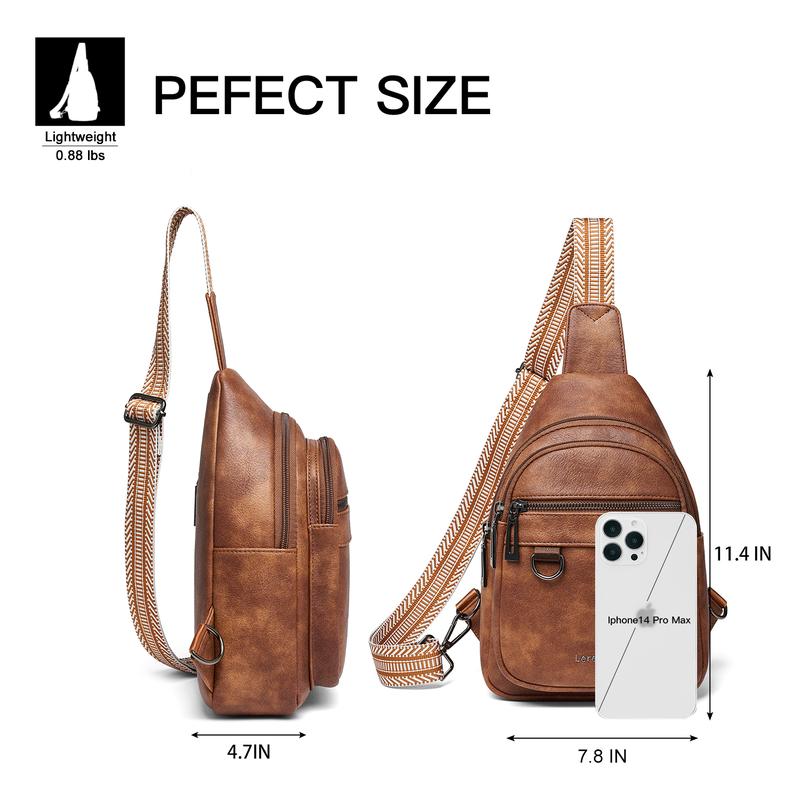 7L Sling Bag for Women Men Vegan Leather Crossbody Bags Fanny Pack Purse Backpack Over Shoulder Bag Travel Anti Theft Women's Leather