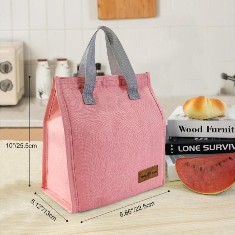 Portable Lunch Bag, 1 Count Insulated Lunch Bag with Handle, Lunch Box Storage Bag, Travel Bento Bag for Outdoor, Office, Picnic, Camping