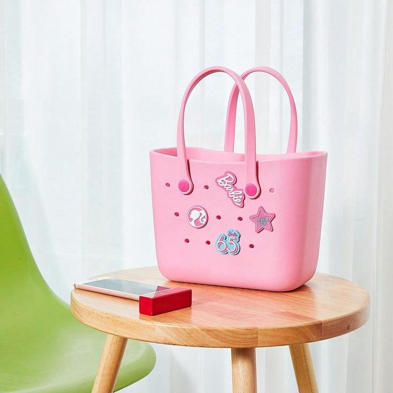 [Holiday Special]  Barbie Lunch Bag for Women - Cute Crocs Design, Durable Lunch Tote Bags for Girls, Suitable Size in Pink, Pale Pink, and Blue with Handle, Ideal for School, Work, and Barbie Daylight Shiny Series