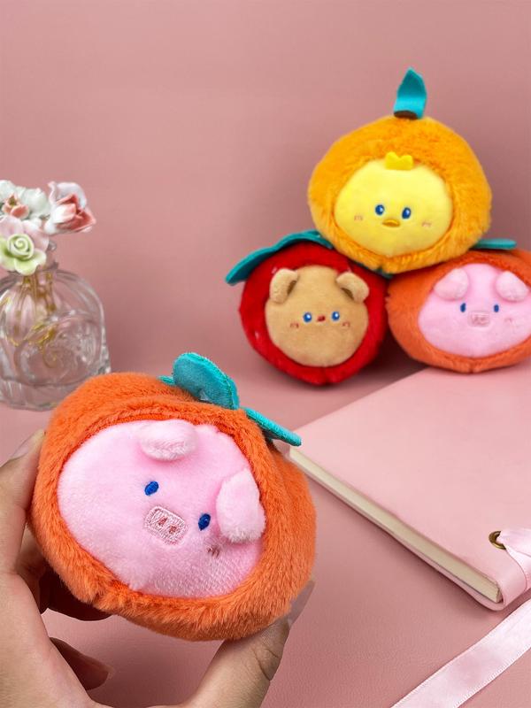 Cute Cartoon Pig & Chicken & Bear Design Plush Toy Pendant, Soft Bag Charm for Women & Men, Bag Decoration for Backpack, Car, Keychain