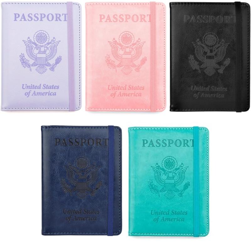 Passport Holder,Five colors to choose,Herain Passport Holder Wallet Cover Case for Travel Women Men Family, Multifunction Passport Book Holder with RFID Blocking, Travel Must Haves Cruise Ship Essentials