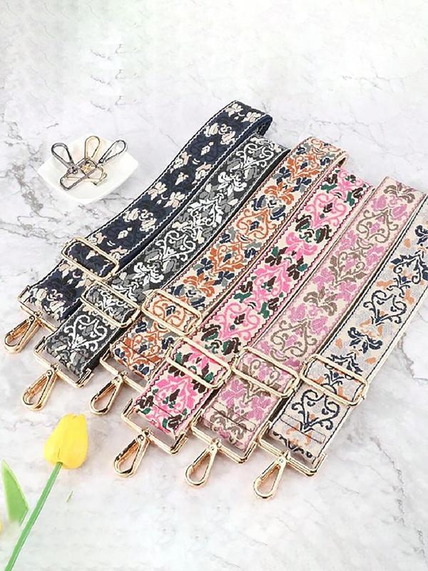 Vintage Floral Pattern Embroidering Design Bag Strap, Fashionable Bag Strap for Women & Men, Casual Trendy Versatile High-quality Daily Bag Strap for Daily Use