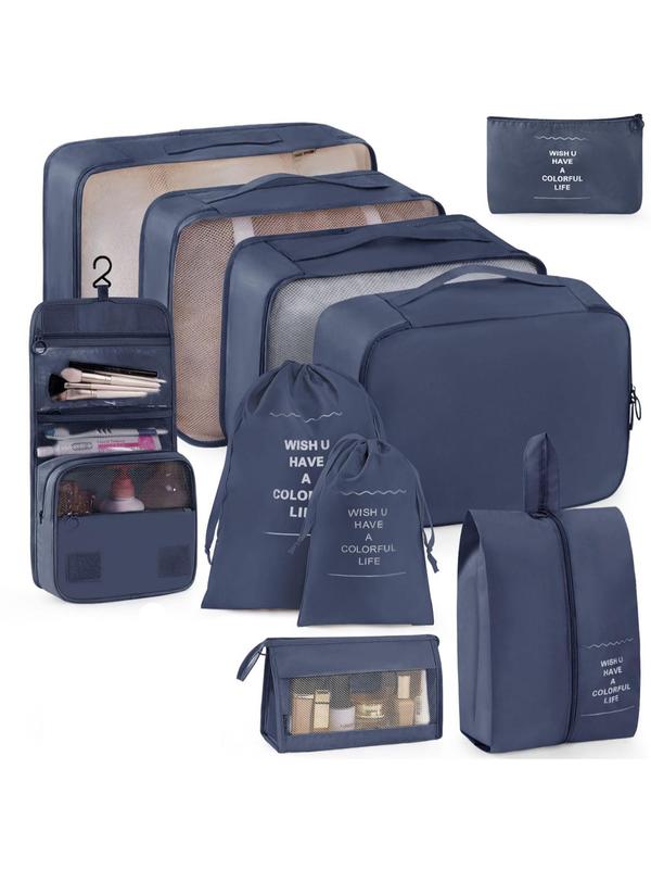 Fall Portable Travel Storage Bag Set, Including Large Storage Bag, Shoe Bag, Underwear Bag, Cosmetic Bag, Makeup Bag, Toiletry Bag, Laundry Bag, Zipper Storage Bag, Fall Outfits, Fall Freshness