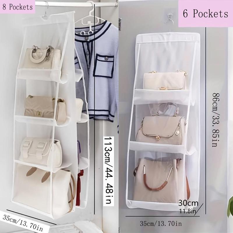 Multi-layer Hanging Handbag Organizer, 1 Count Space Saving Handbag Storage Bag, Summer Essentials, Transparent Purse Organizer For Wardrobe Closet, Christmas Gifts, Christmas Decorations