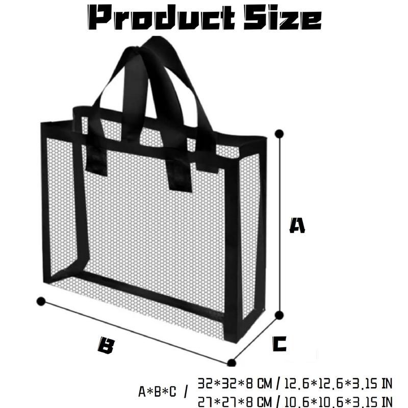 Transparent Tote Bag with Handle, 50pcs Reusable Shopping Bag, Gift Bag with Handle, Party Favor Bag for Birthday Wedding Party