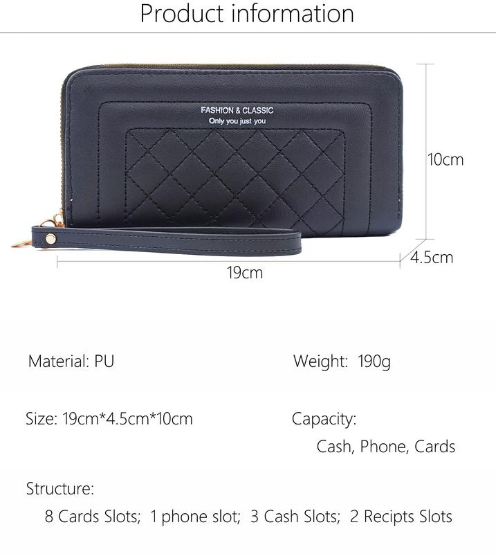 Wristlet Wallet for Women with Cash Coin Credit Card Slot PU Leather Wallet Purse for Women