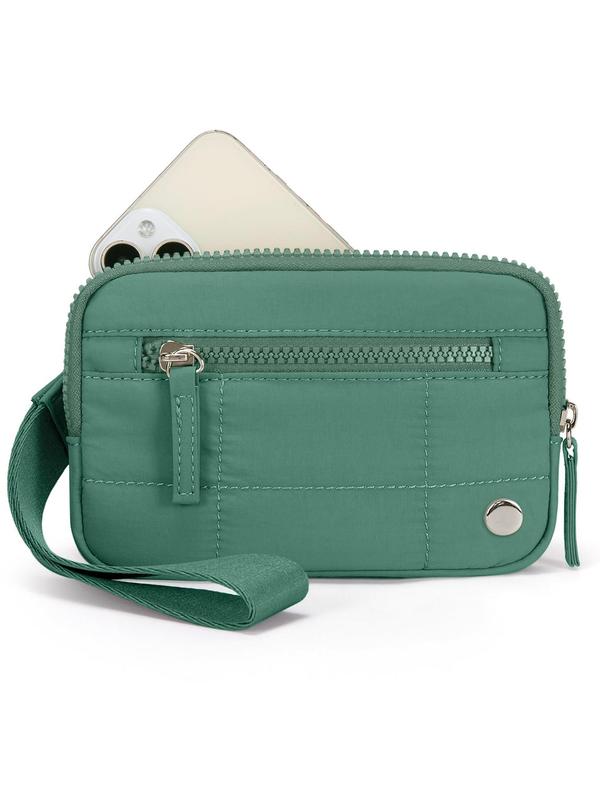 Women's Solid Color Zipper Wristlet, Fashionable Multi-pocket Clutch Bag for Daily Used, Casual Trendy Versatile High-quality Daily Commuting Bag