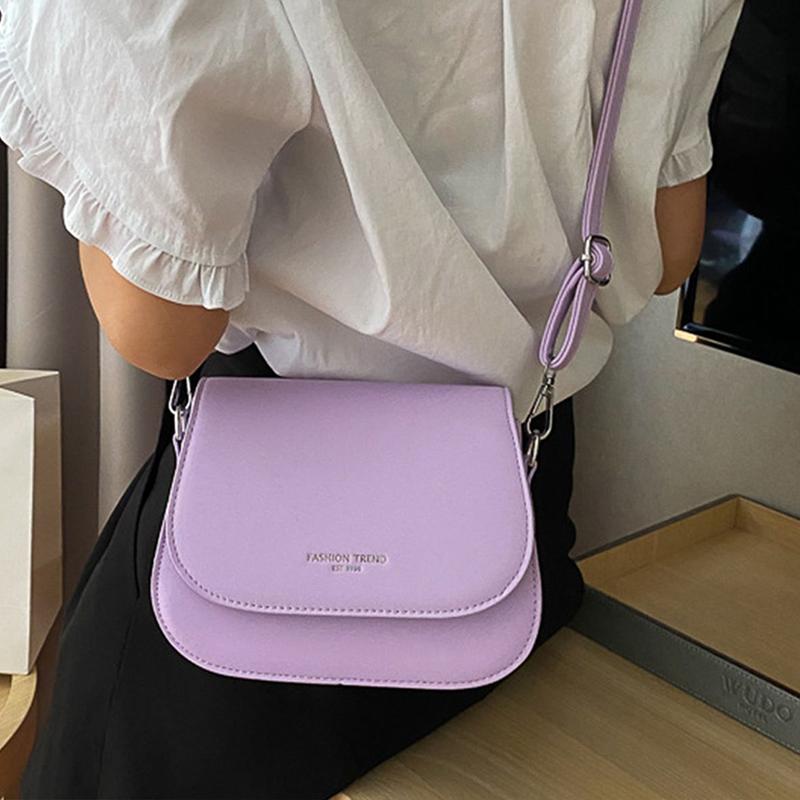 Women's Fashion Shoulder Bag Mini Letter Pattern Crossbody Bag Chic Saddle Bag Convenient Purse for Daily Use