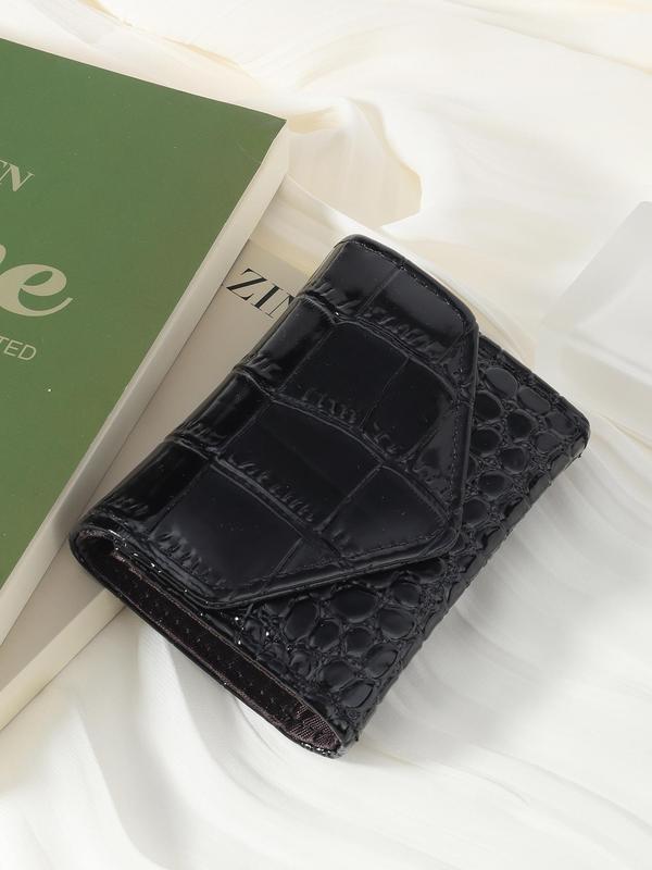 Women's Elegant Minimalist Crocodile Embossed Wallet, Trendy All-match Short Wallet, Fashionable Card Holder for Daily Use As Gift for Women