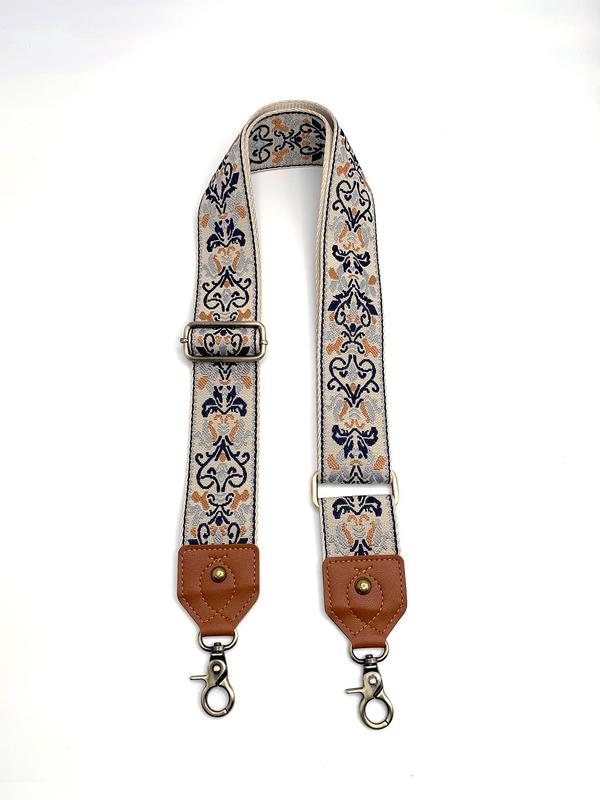 Vintage Ethnic Pattern Embroidering Bag Strap, Adjustable Replacement Bag Strap, Boho Style Bag Strap for Women & Girls