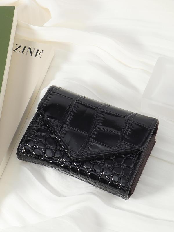 Women's Elegant Minimalist Crocodile Embossed Wallet, Trendy All-match Short Wallet, Fashionable Card Holder for Daily Use As Gift for Women