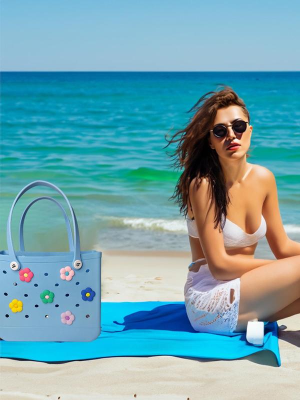 Cute Flower Shaped Bag Charms for Beach Bag, Fashionable Bag Decoration for Beach Tote Bag, Novelty Beach Bag DIY Accessories As Gift for Women & Girls