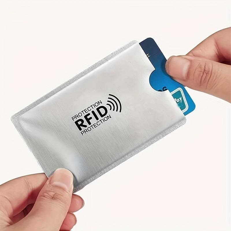 RFID Card Protector, 10pcs set Anti-slip Design Durable Aluminum NFC Blocking Cover for ID Card & Bank Card & Credit Card, Desk Accessories, Men Gifts