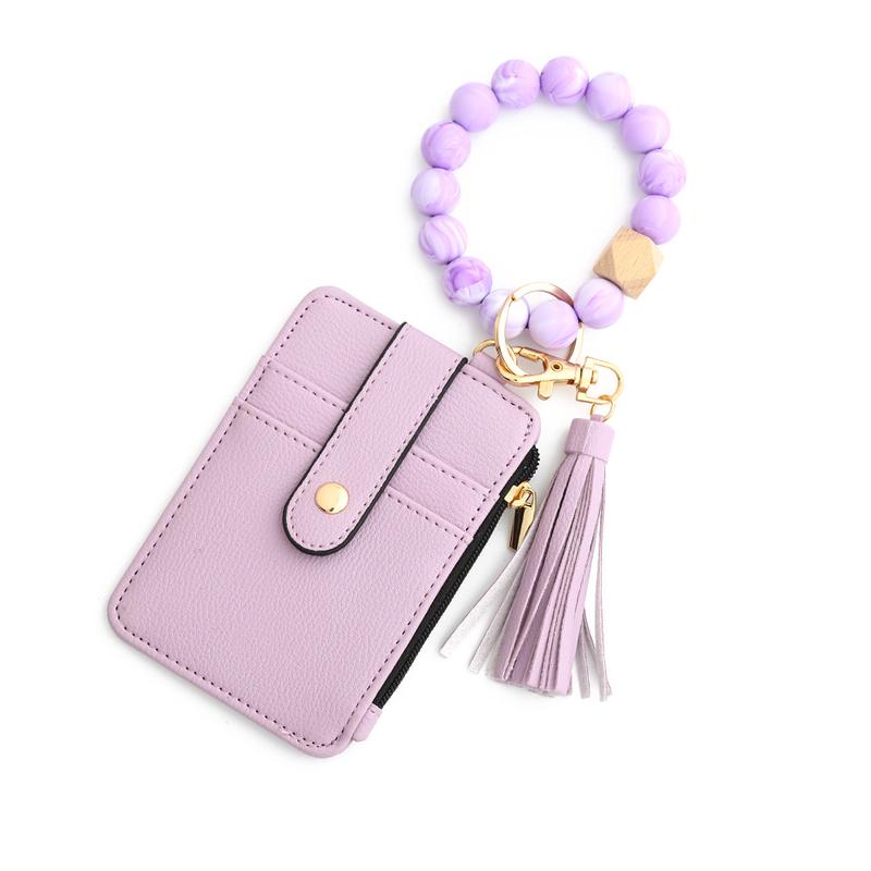 24 Ornament Document Package Folded Card Holder Silica Gel Bracelet Bracelet Keychain Leather Wallet