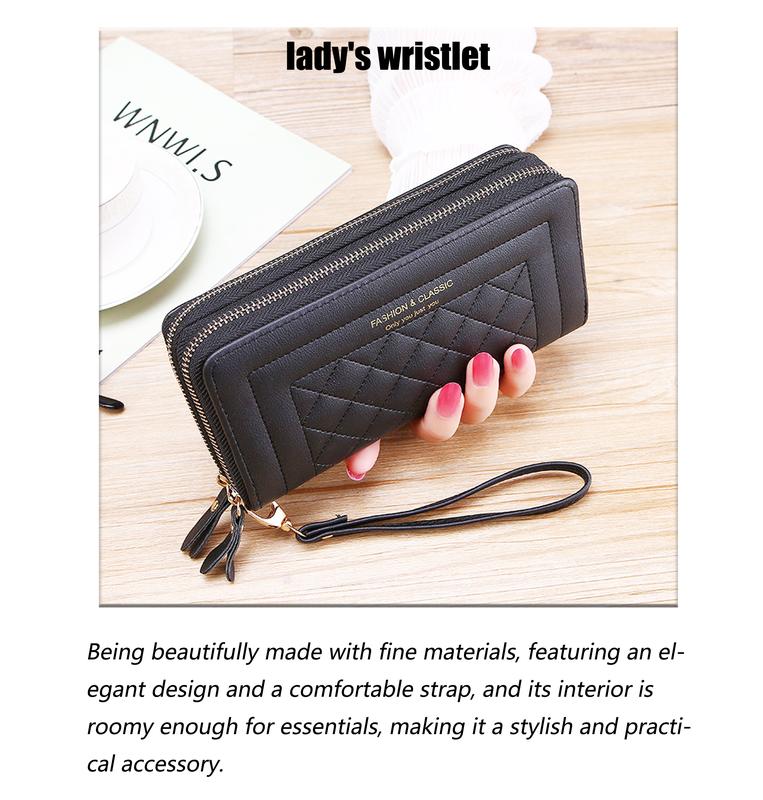 Wristlet Wallet for Women with Cash Coin Credit Card Slot PU Leather Wallet Purse for Women