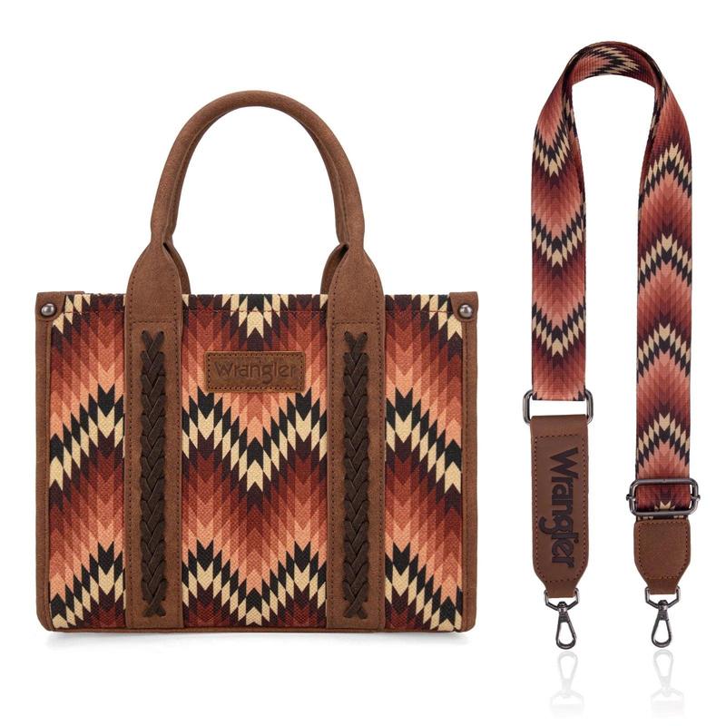 Wrangler Retro Chevron Southwestern Print Dual Sided Print Crossbody Tote Handbag