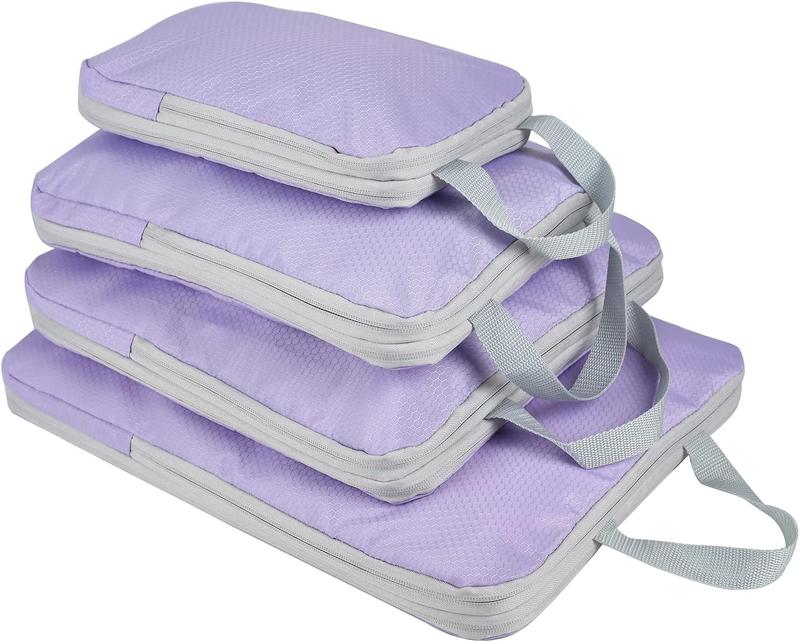 4 Set  Packing Cubes, Travel Luggage Organizers and Storage Packing Cubes (Purple)