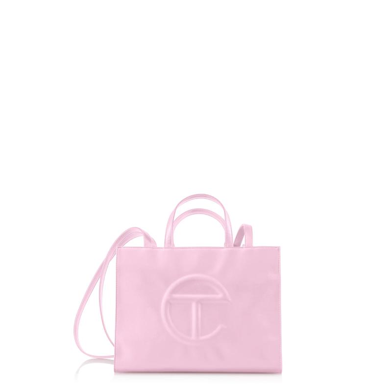 Black Friday- Gift for You-Telfar Medium Bubblegum Shopping Bag for Women - Faux Leather and Twill Lining