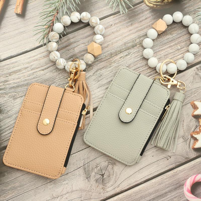 24 Ornament Document Package Folded Card Holder Silica Gel Bracelet Bracelet Keychain Leather Wallet