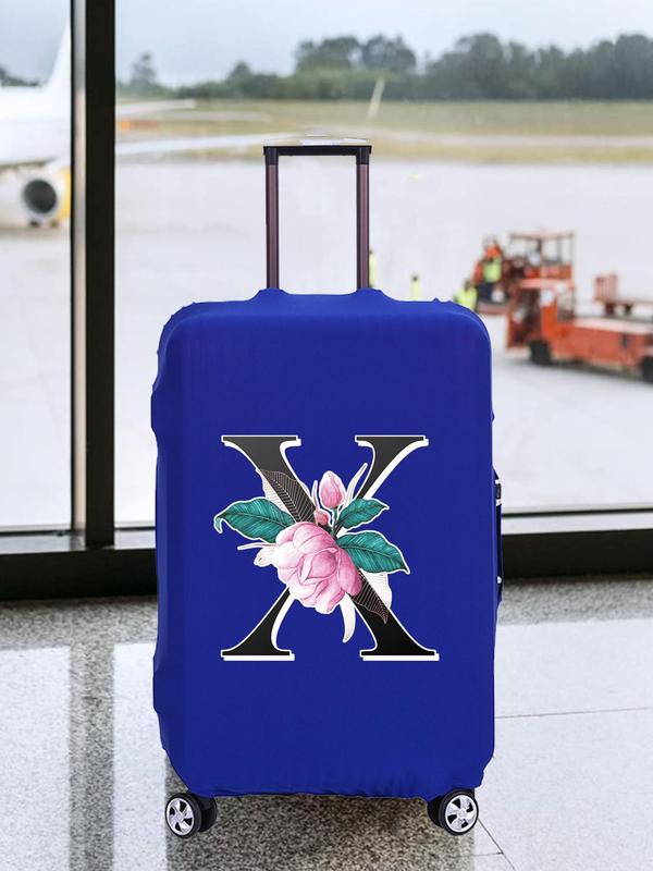 Letter & Floral Pattern Travel Case Cover, Fashionable Suitcase Protective Cover, A Must-have Protective Cover for Travel, Travel Accessories for 18-21 Inch Travel Case Cover