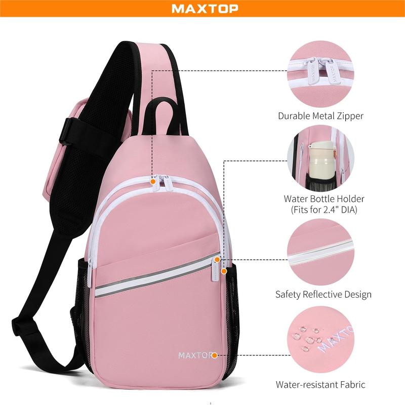 MAXTOP Sling Backpack Crossbody Sling Bag with Detachable Phone Bag for Unisex Multipurpose Travel Hiking Chest Bag