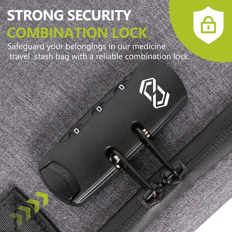 OZCHIN Smell Proof Portable Protection Hard EVA Bag With Combination Lock Bag Storage Case Container Travel Protective Carrying Storage Bag Military Tactical