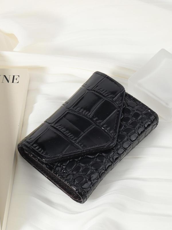 Women's Elegant Minimalist Crocodile Embossed Wallet, Trendy All-match Short Wallet, Fashionable Card Holder for Daily Use As Gift for Women