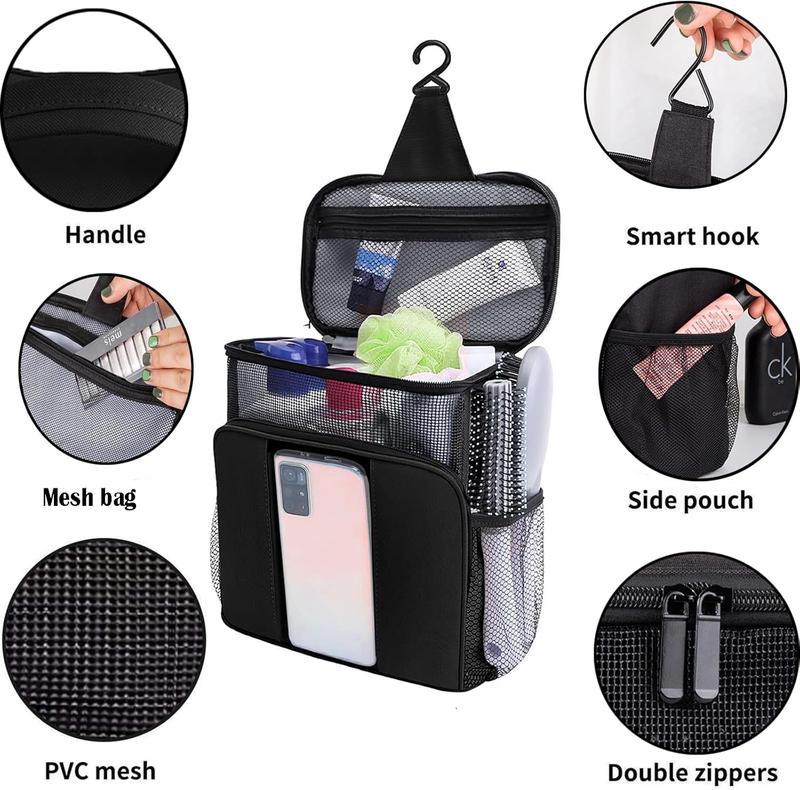 Portable Shower ,Dorm Room Essentials for College Students Hanging Toiletry Bag, College Tote Bag, Mesh Travel Toiletry Bag for Camping Dorms,Gym,Women Men Travel Shower Bag