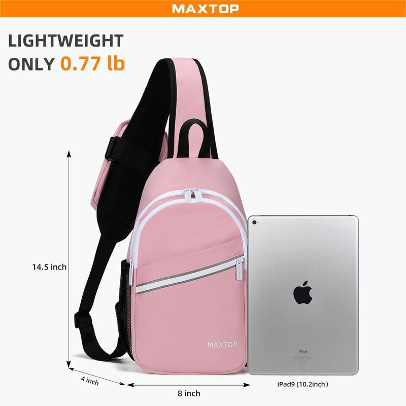 MAXTOP Sling Backpack Crossbody Sling Bag with Detachable Phone Bag for Unisex Multipurpose Travel Hiking Chest Bag