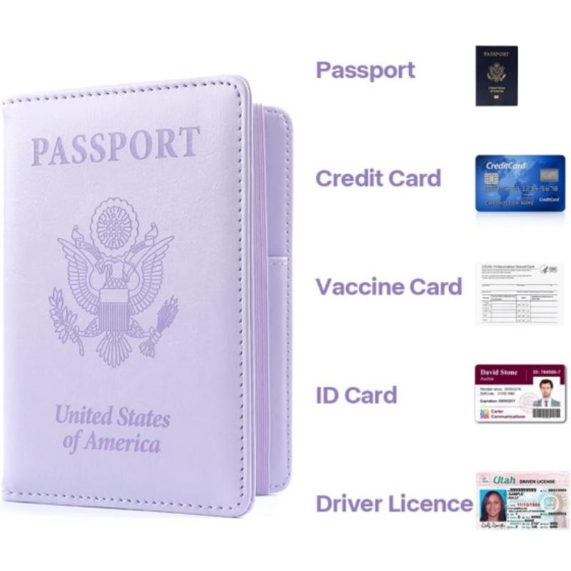 Passport Holder,Five colors to choose,Herain Passport Holder Wallet Cover Case for Travel Women Men Family, Multifunction Passport Book Holder with RFID Blocking, Travel Must Haves Cruise Ship Essentials