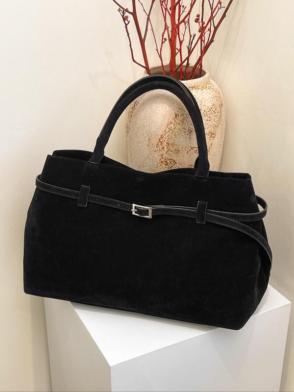 Women's Elegant Suede Tote Bag, Large Capacity Shoulder Bag for Work & Daily Used, Casual Trendy Versatile High-quality Daily Commuting Bag